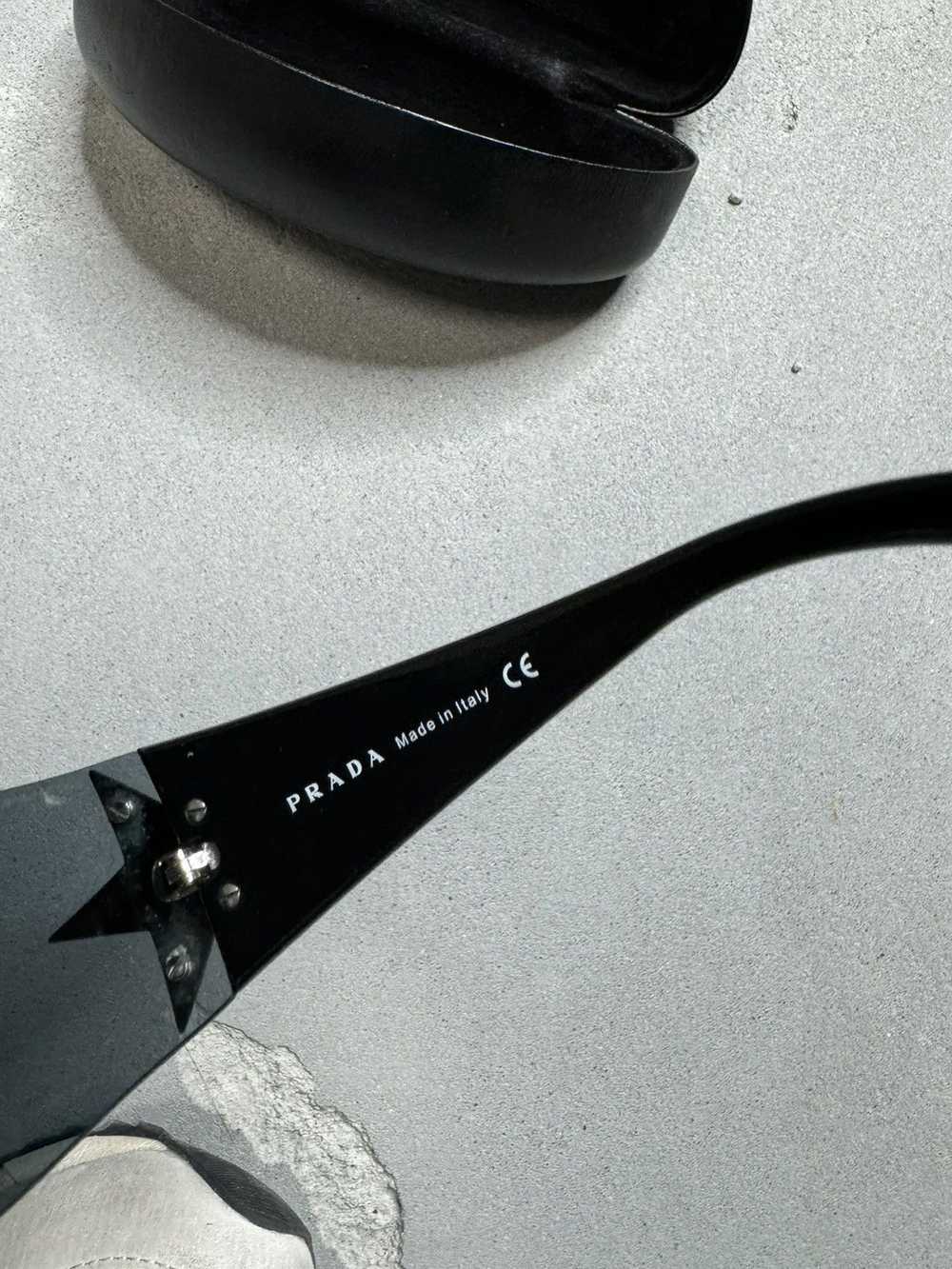 Prada Chrome Star Black Sunglasses Vintage early … - image 8