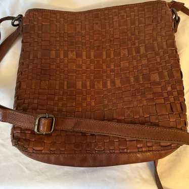 Vilenca Holland leather crossbody bag purse woven