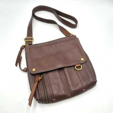 FOSSIL women's brown pebble leather crossbody bag 