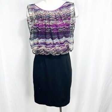 Cache Black Multi Color Patterned Mesh Layered Sl… - image 1