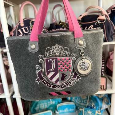 Y2K Juicy Couture Grey & Pink Small Tote Bag