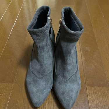 Grey Suede Pointed Toe Booties