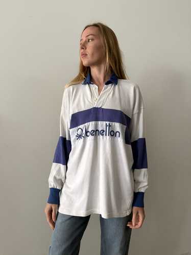 80s Benetton Blue & White Rugby