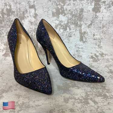 Kate Spade Licorice Pointed Toe Pumps in Navy Glit