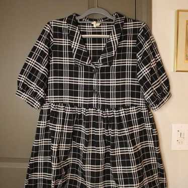 Francescas Black & White Plaid Dress