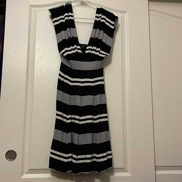 WHBM Convertible Black and White Stripe Dress