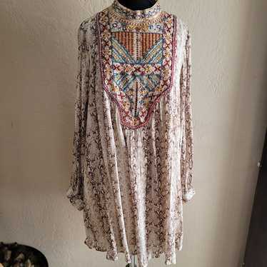 Savanna Jane Bohemian Embroidered Smock Dress size