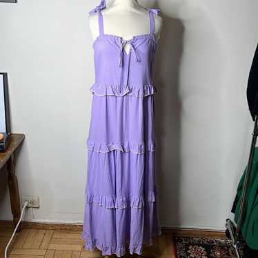 Maria Filo Purple Tiered Maxi Dress