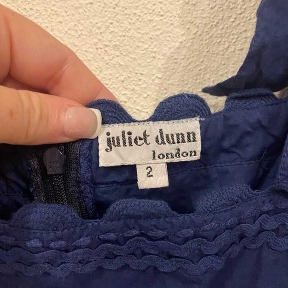 JULIET DUNN Blue Embroidered Cotton Dress Size Me… - image 3