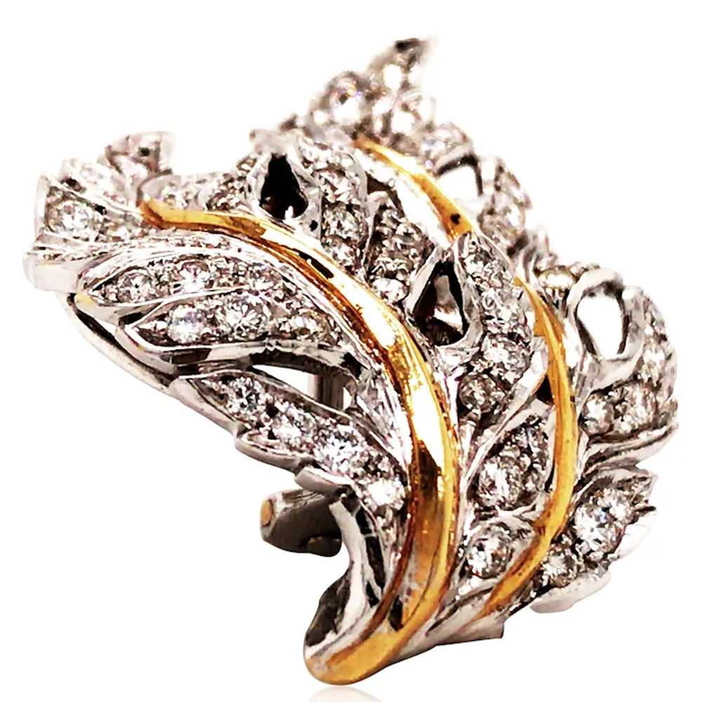 Buccellati, 18K Gold Diamond Leaf Earrings - image 3
