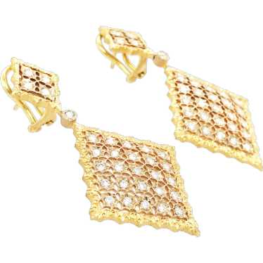 Buccellati, 18K Gold Rhombi Diamond Earrings - image 1