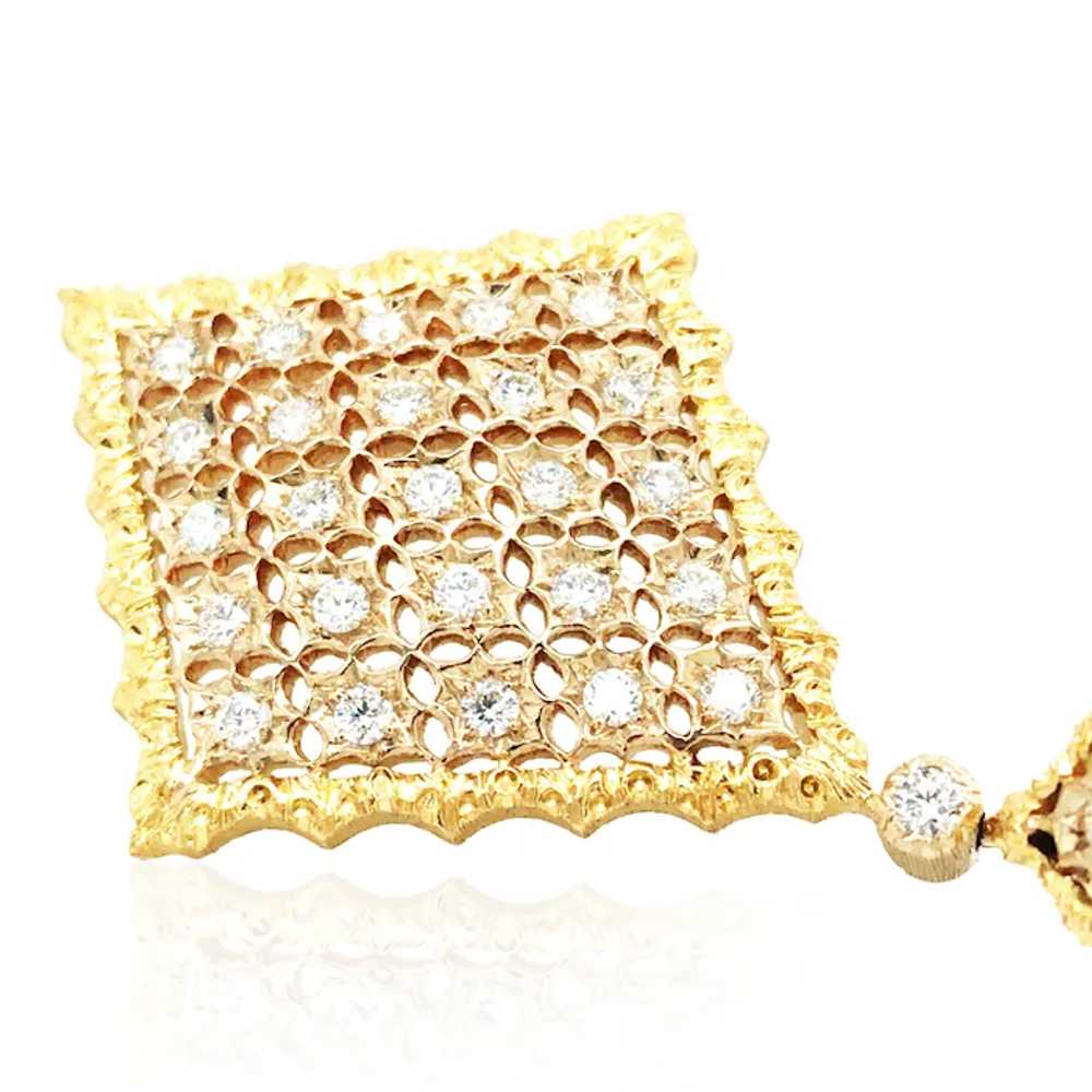Buccellati, 18K Gold Rhombi Diamond Earrings - image 2