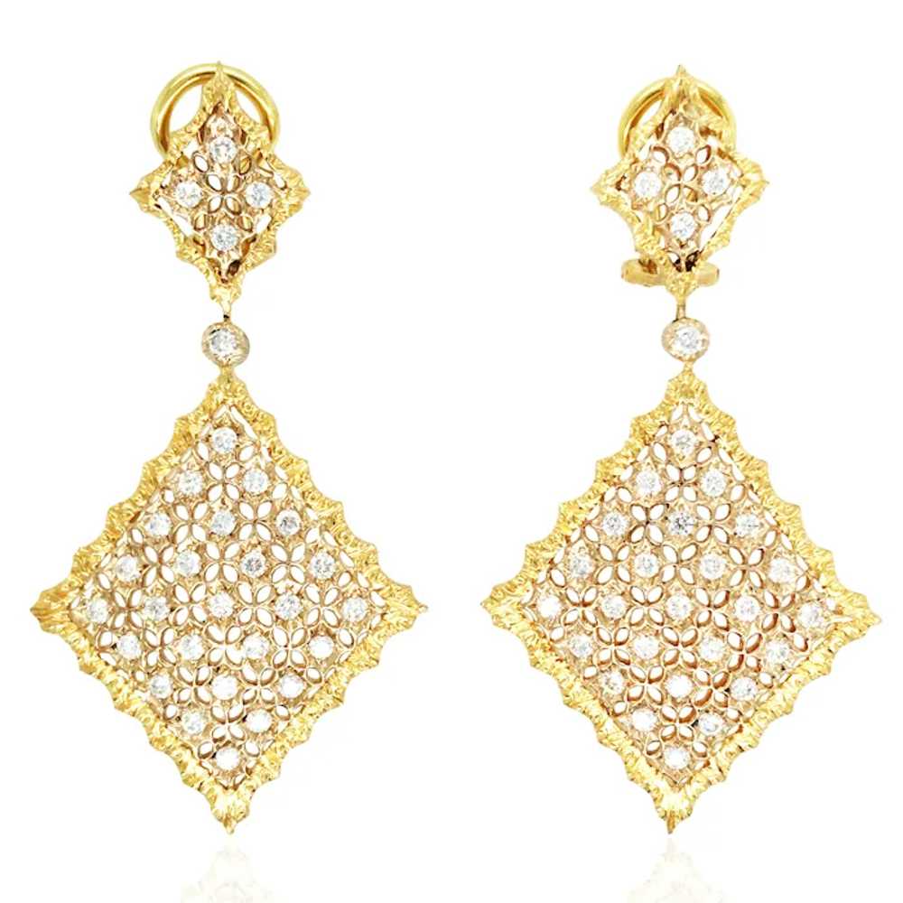 Buccellati, 18K Gold Rhombi Diamond Earrings - image 5