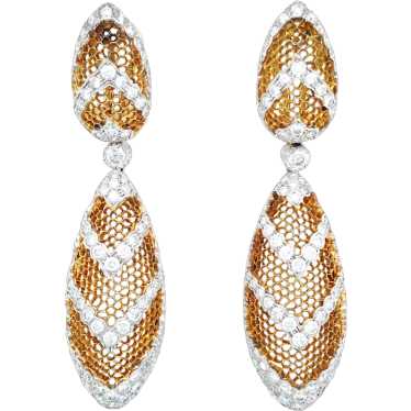 Buccellati, 18K Gold Tulle Diamond Earrings - image 1