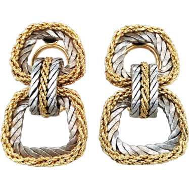 Buccellati, 18K Bi-color Gold Diamond Earrings - image 1