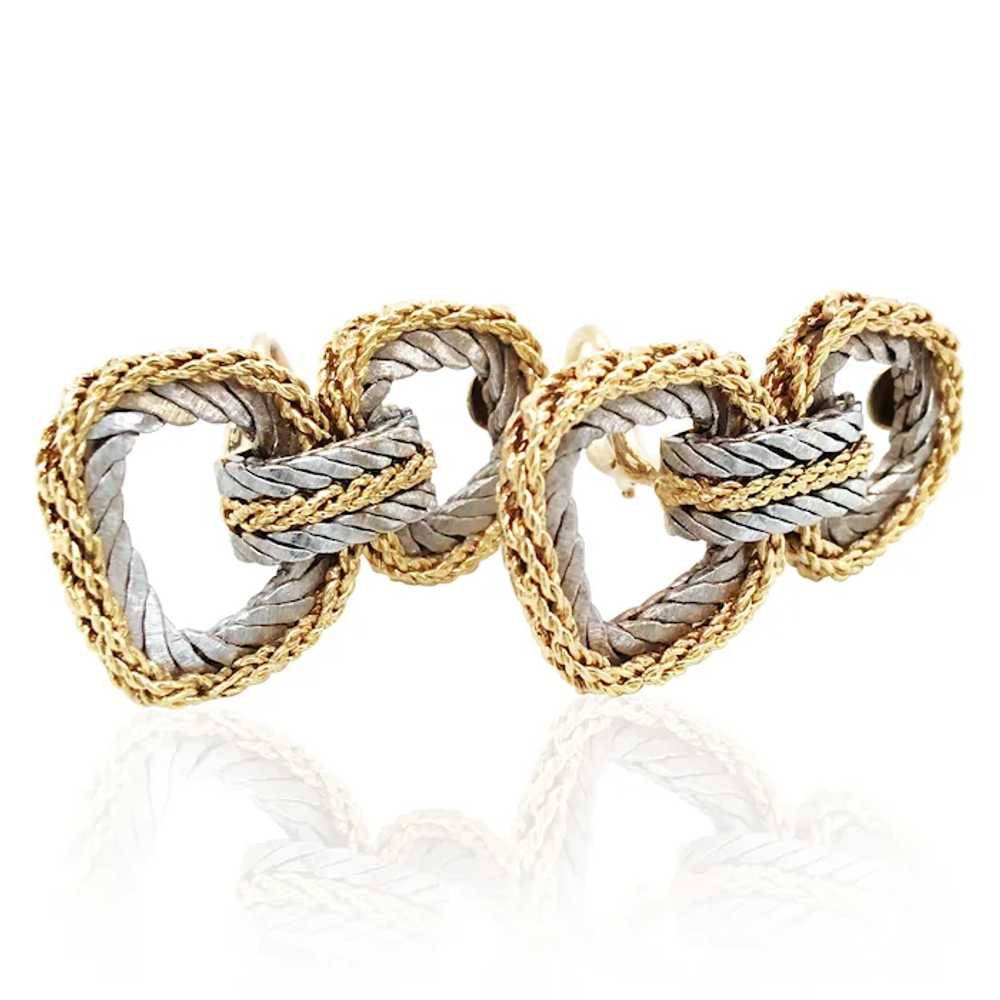 Buccellati, 18K Bi-color Gold Diamond Earrings - image 2
