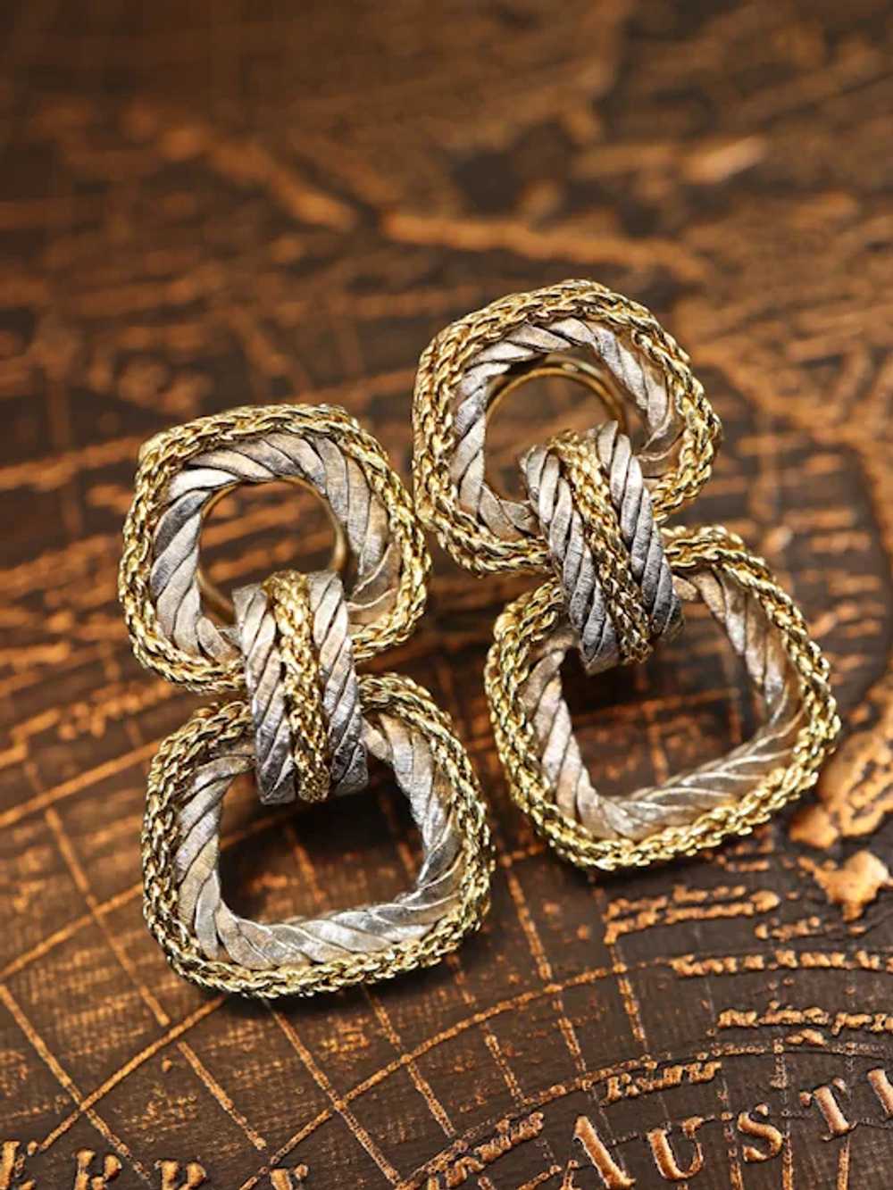 Buccellati, 18K Bi-color Gold Diamond Earrings - image 4