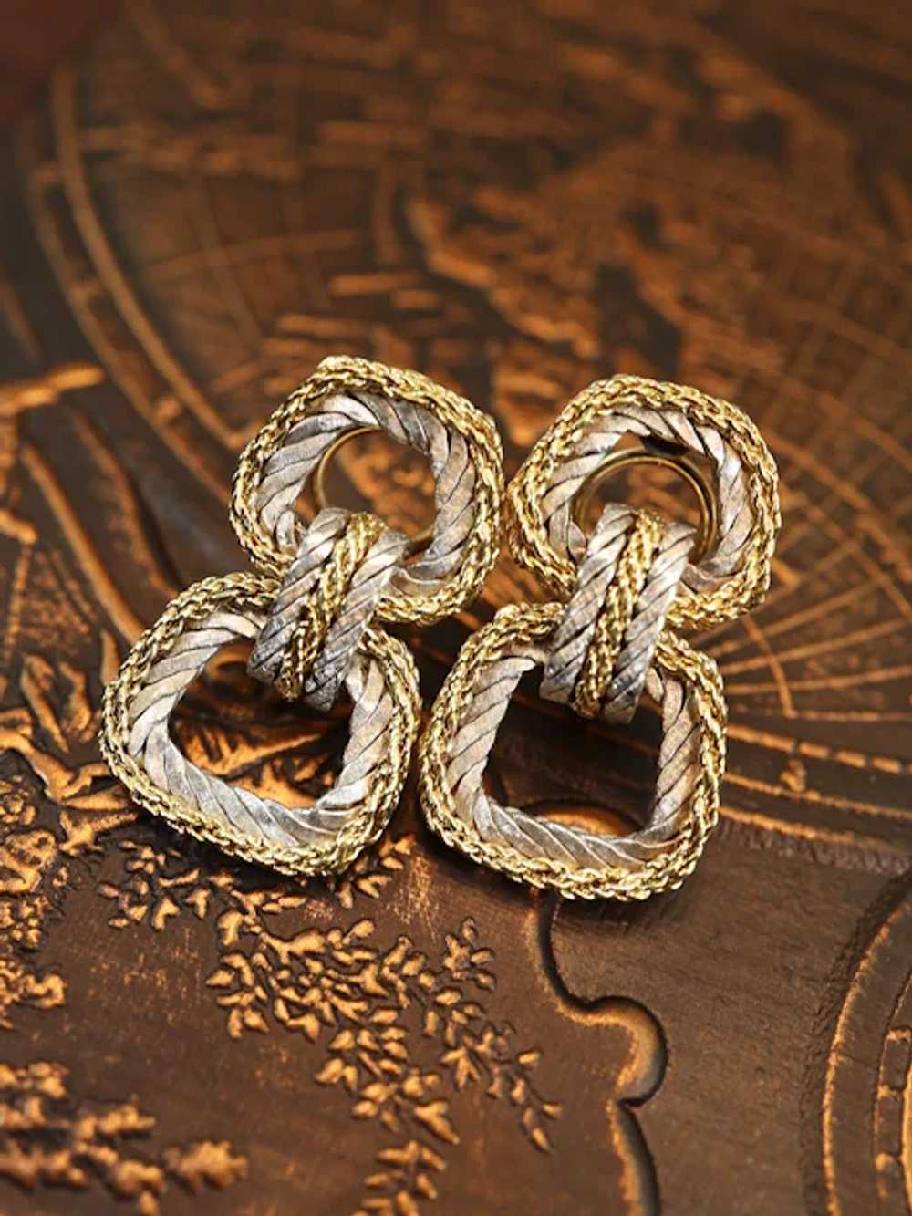 Buccellati, 18K Bi-color Gold Diamond Earrings - image 5