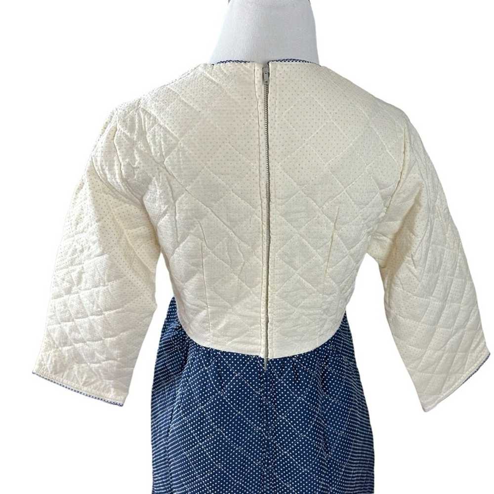 Vintage 60s Quilted Embroidered Hostess Maxi Dres… - image 4