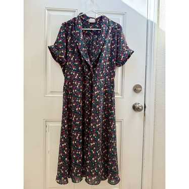 Vintage Flowy Floral Dress