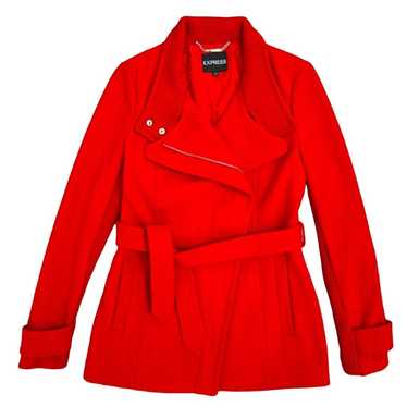 Express Women's Wool Blend Coat Red Size M