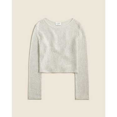 J Crew Collection Metallic Open Weave Crop Sweater