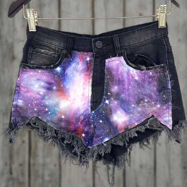 UNIF UNIF Womens Shorts 26 Black Galaxy High Waist