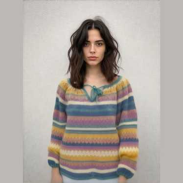 Attitudes by Renee Reversible Jacquard Knit Sweater, Clear