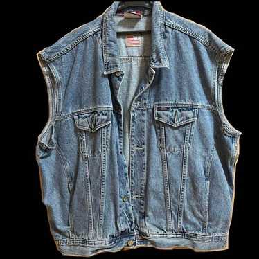 【Vintage】 American Flag Denim Vest