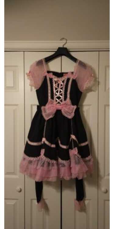 Angelic Pretty ラブリーオーガンディーブラックXピンク