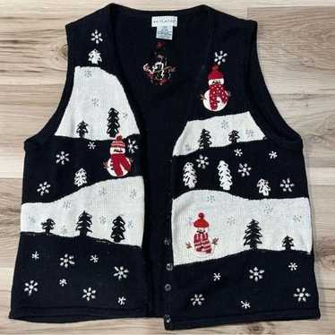 Vintage White Stag 90’s Snowman Embroidered Vest W