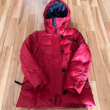 Eddie Bauer Red Down Jacket, Goose Down, PXS, Hood