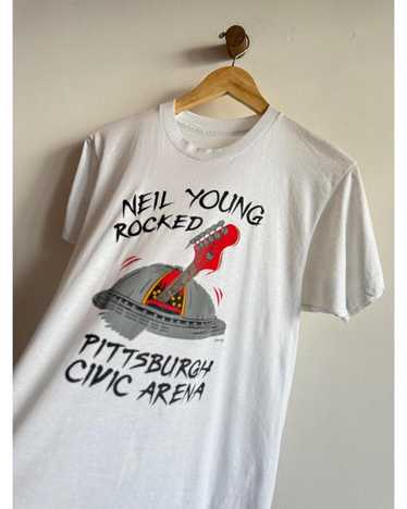 オリジナル　本物　ヴィンテージ　ニールヤング　1985年ツアーTシャツ　M オリジナル 本物 ヴィンテージ ニールヤング 1985年ツアーT