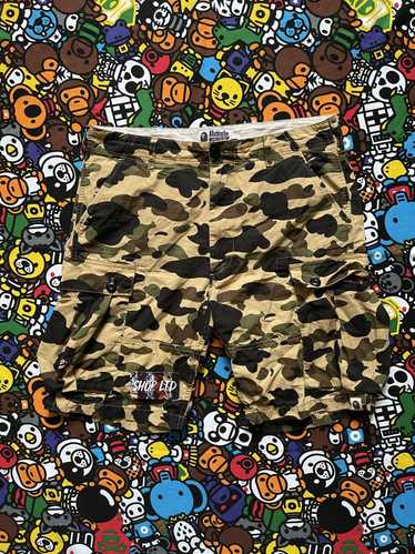 Bape A Bathing Ape Yellow Camo Cargo Shorts