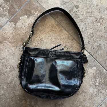 Coach 41869 Zoe Black Patent Leather Shoulder Bag