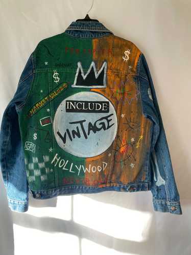 Hand Painted Vintage Jean Jacket Basquiat Inspired