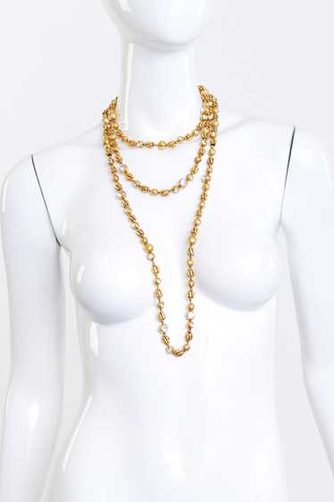 CHANEL String Beaded Crystal Sautoir Necklace