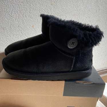 Black UGG Suede Shearling Boots