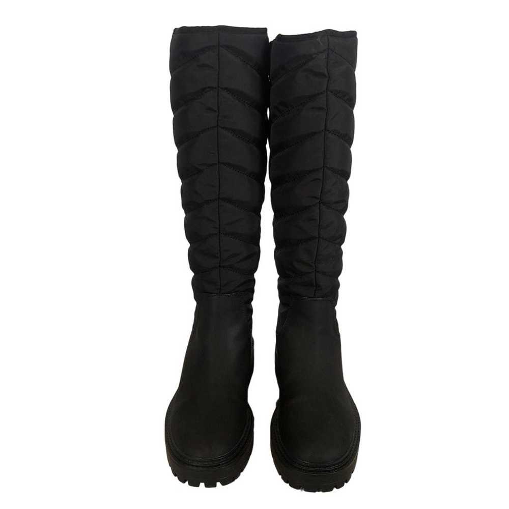 Zara Black Low Heel Quilted Rubberized Tall Boots… - image 5