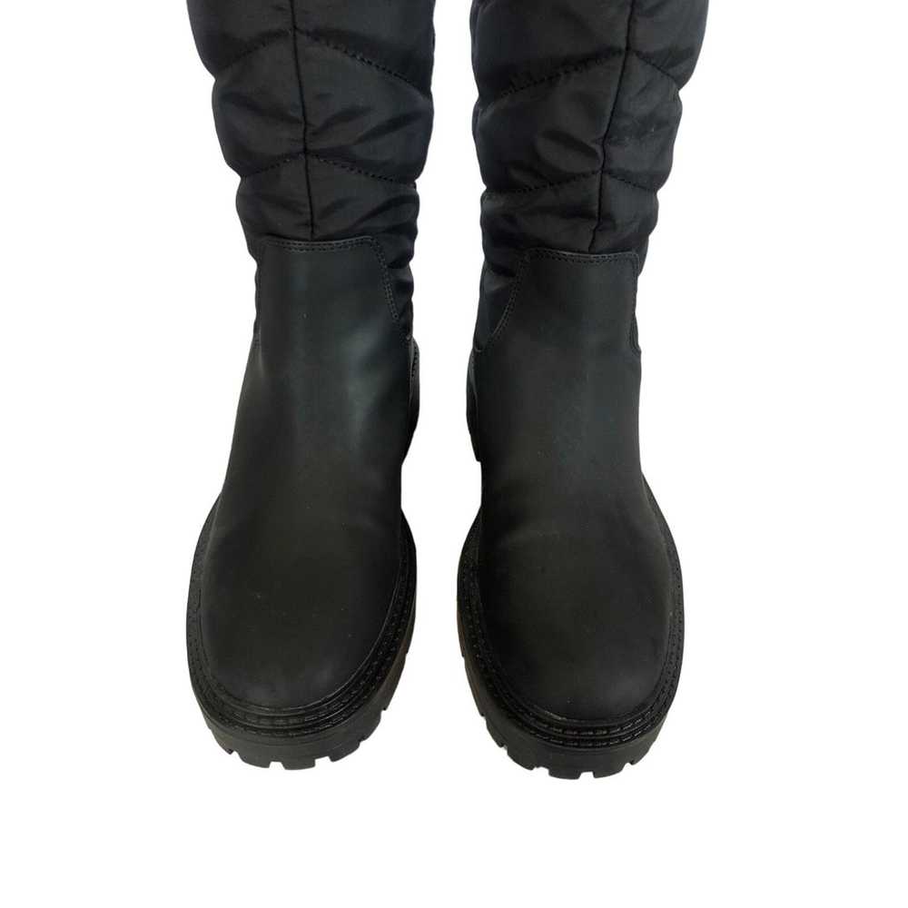 Zara Black Low Heel Quilted Rubberized Tall Boots… - image 6