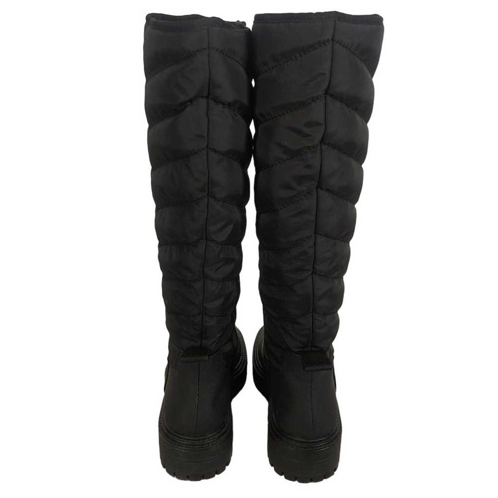 Zara Black Low Heel Quilted Rubberized Tall Boots… - image 7