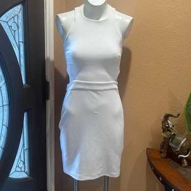 Express white open back dress