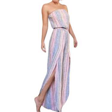 Anthropologie Drew Emerson Striped Strapless Jumps