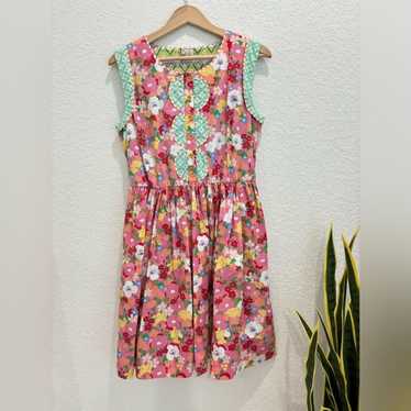 Matilda Jane Pink Floral Sleeveless Dress Pockets 