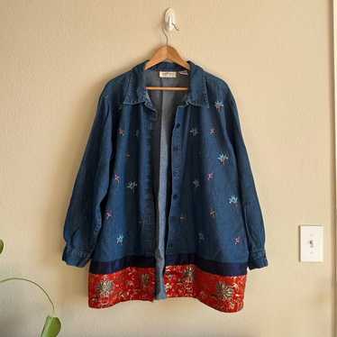 Vintage 90's Embroidered Denim Shacket