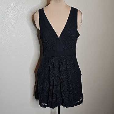 Free People Medium Lovely in Lace Black mini dress