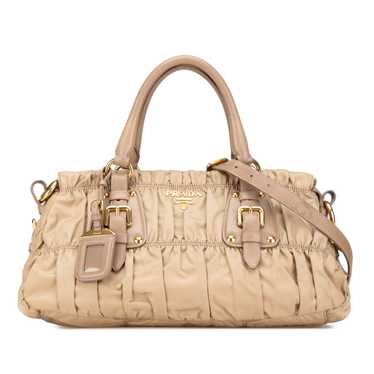 Beige Prada Tessuto Gaufre Satchel