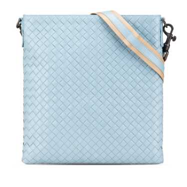 Blue Bottega Veneta Nappa Intrecciato Crossbody