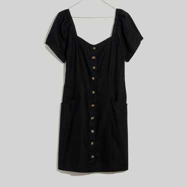 Madewell plus linen-cotton puff sleeve button mini