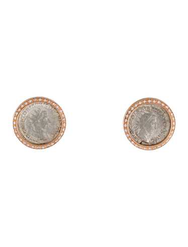 Earrings Rhodium-Plated 18K White Gold & 18K Rose… - image 1